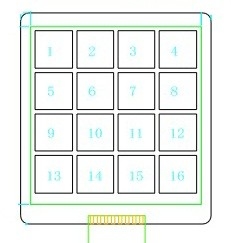 painel da visualização óptica de 3,5" 16 telas de toque Resistive da matriz chave de Touchkey/de toque