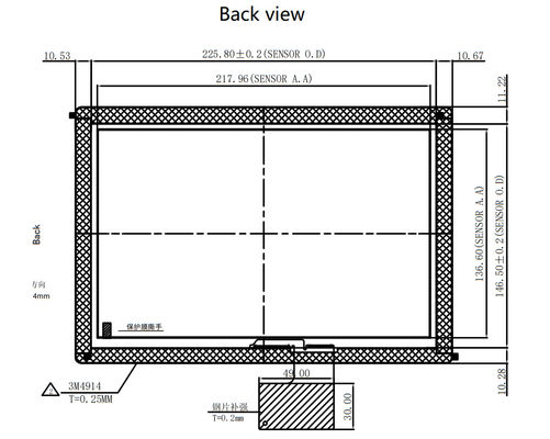 POS G + G 10.1 polegadas Projeção capacitivo touch panel