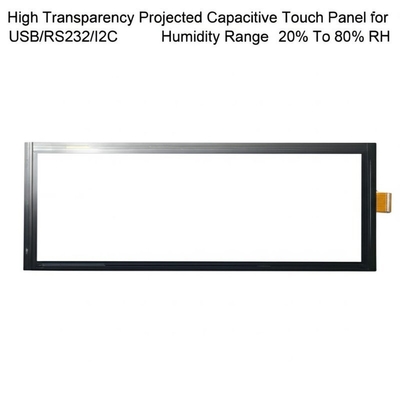 Painel de toque capacitivo projetado de alta transparência para USB/RS232/I2C Faixa de umidade de 20% a 80% UR
