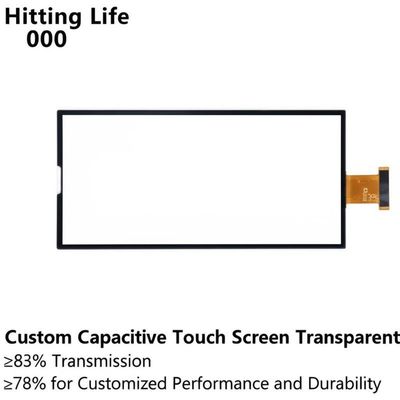 Tela de toque capacitiva personalizada Hitting Life 000 Transparente ≥83% Transmissão ≥78% para Desempenho e Durabilidade Personalizados
